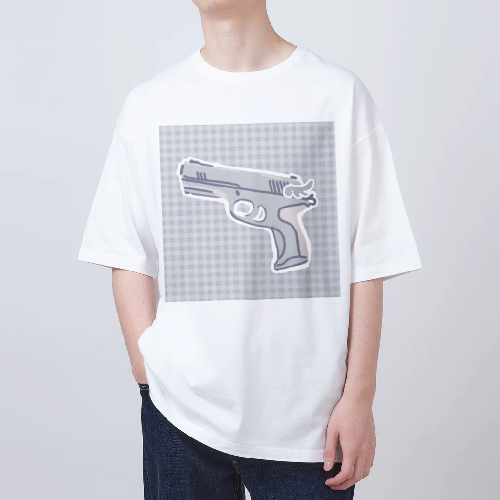 ふわぽこにゃんにゃんSHOP☁️🫧SUZURI支店のばんばんばん♪ゆめかわミニ銃 オーバーサイズTシャツ