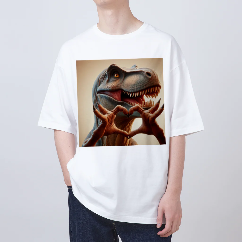 Qten369の恐竜と平和２ オーバーサイズTシャツ