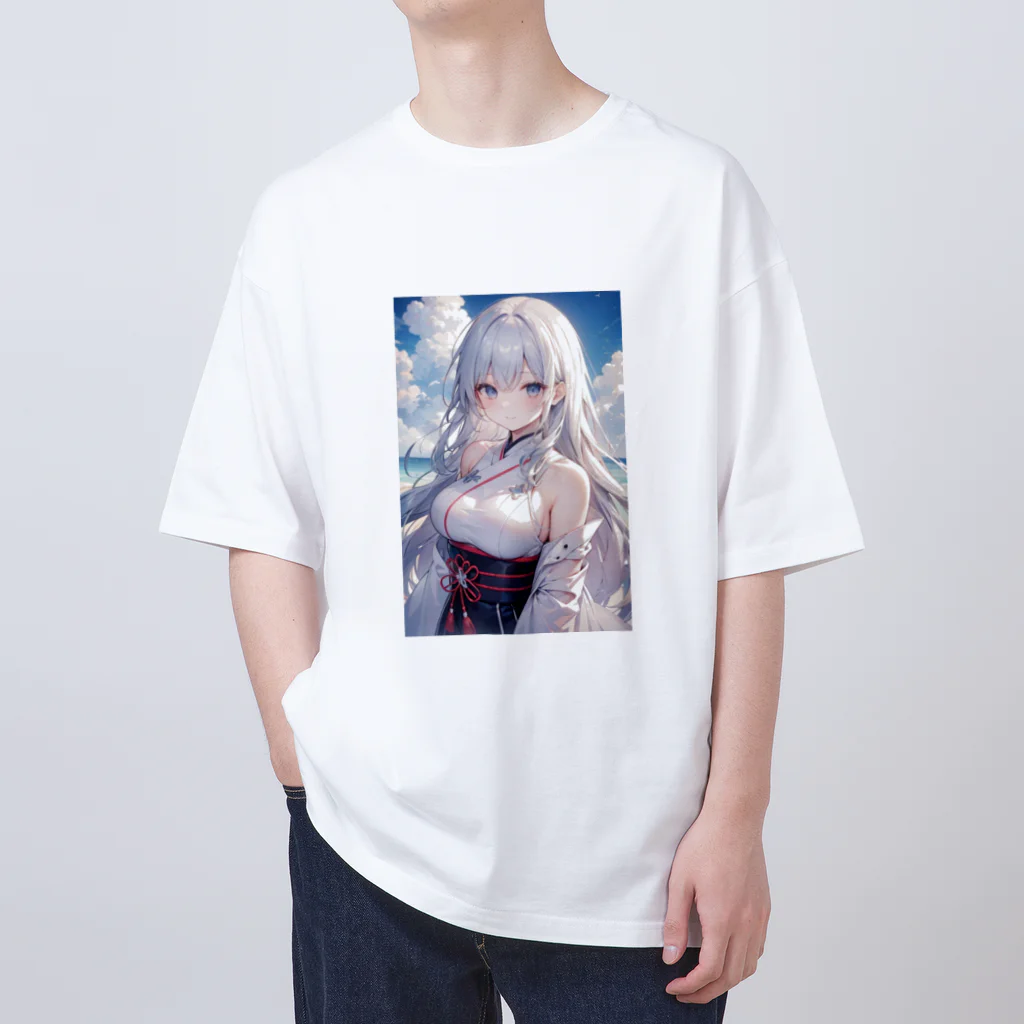 巫女スタぐらむの空が似合う美しい巫女 オーバーサイズTシャツ