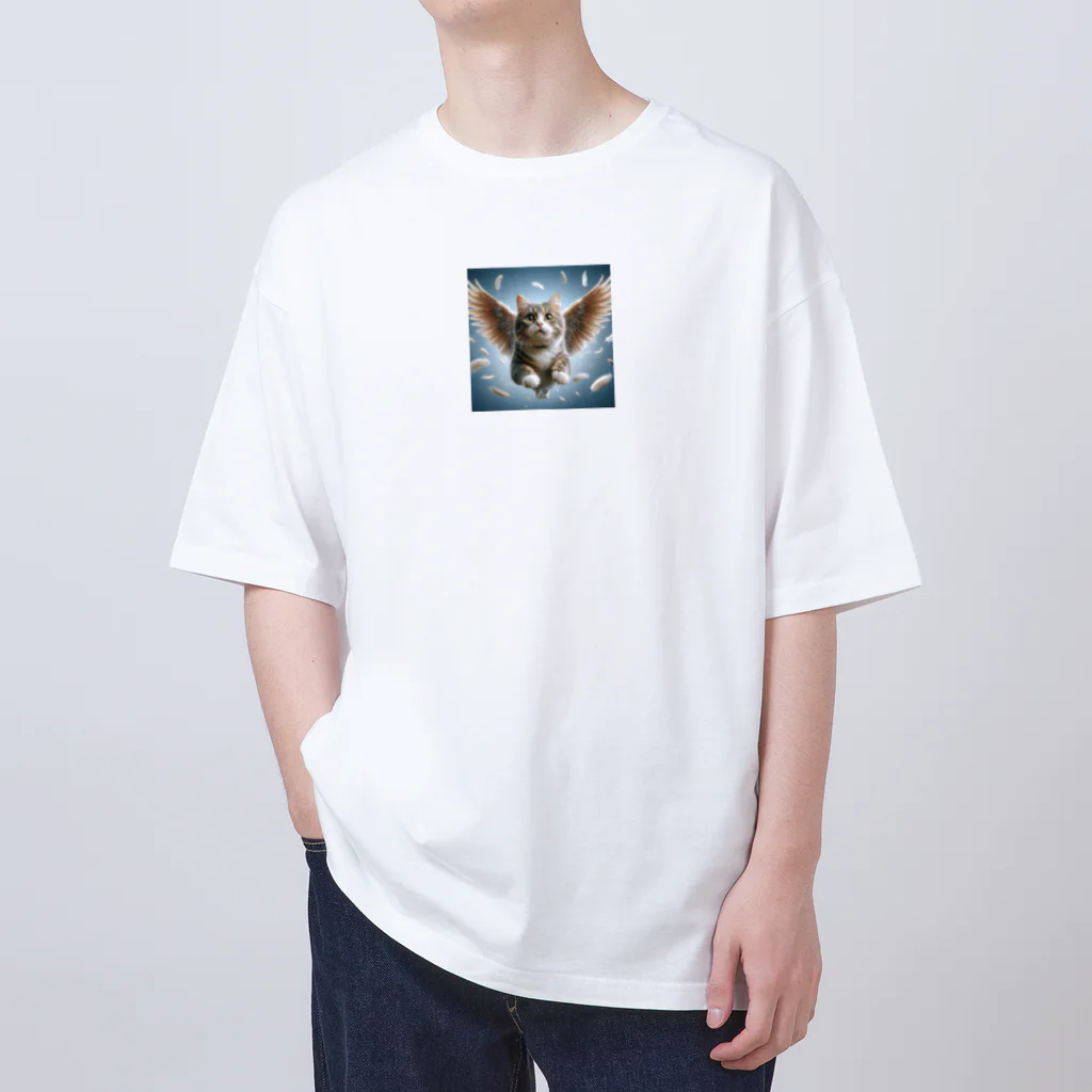 oz-chanの空飛ぶ猫リアル風1 Oversized T-Shirt