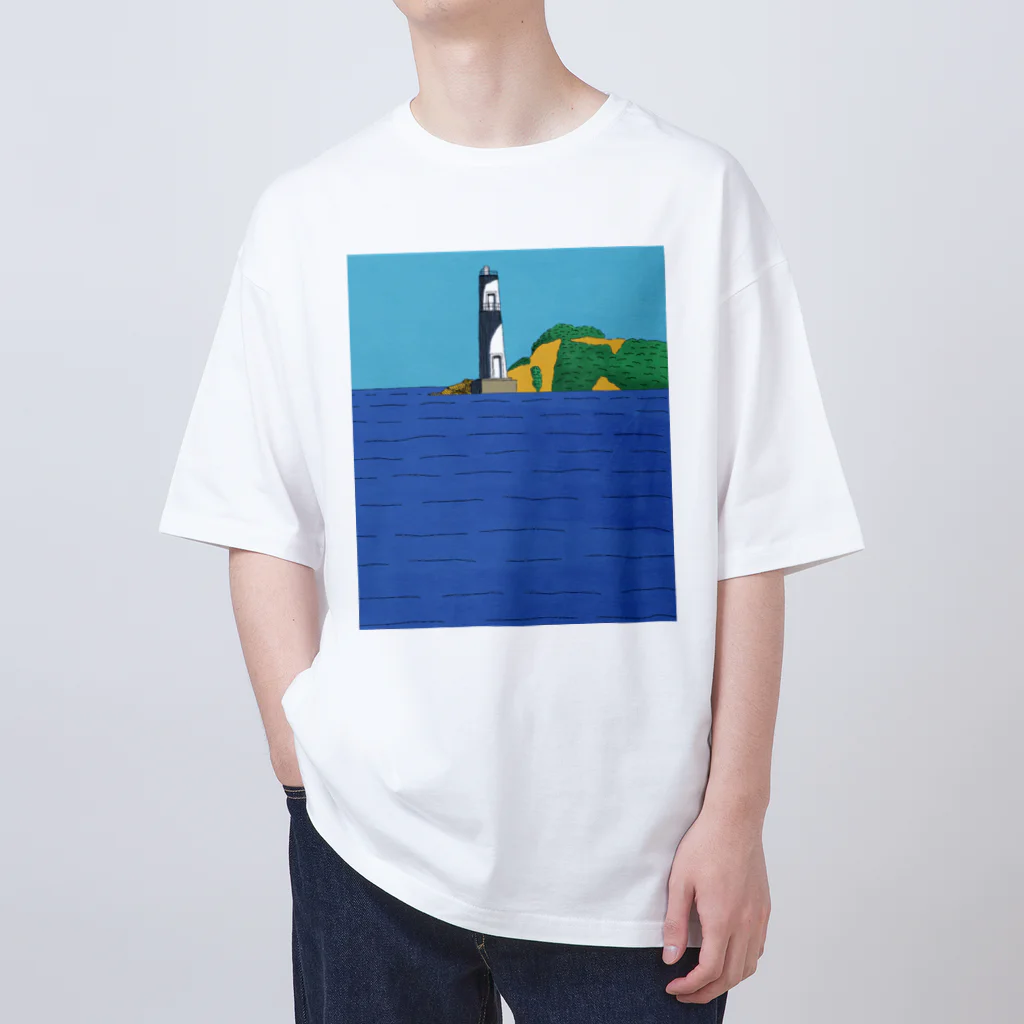 草加明良の灯台と海 オーバーサイズTシャツ