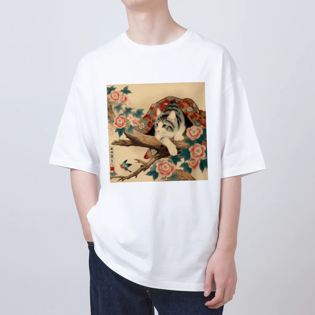 猫LOVE items Noahの猫LOVE items 鯖虎かくれんぼ Oversized T-Shirt