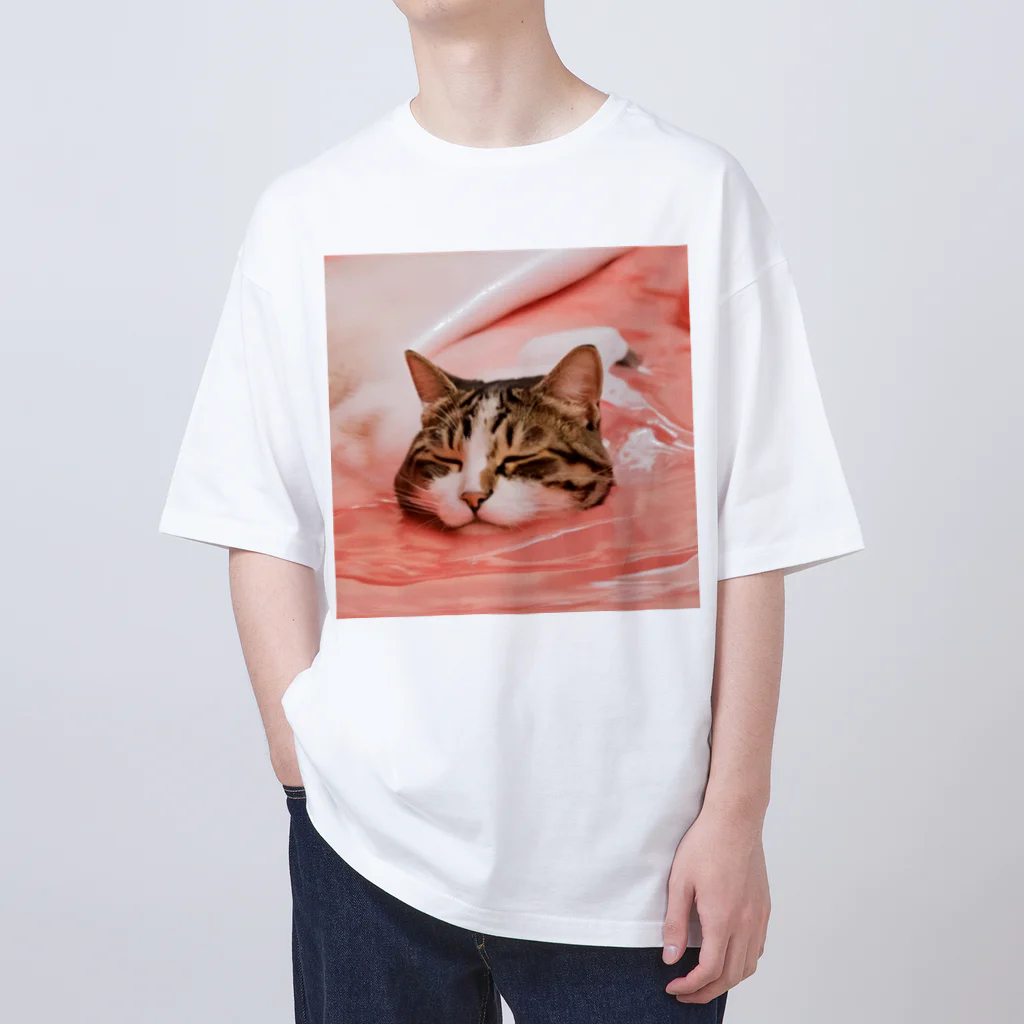 yume-neko-houseのとろける猫 オーバーサイズTシャツ