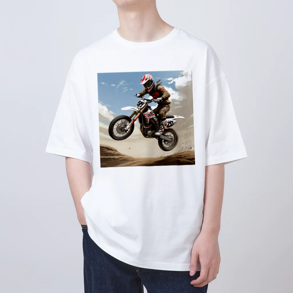 Bikers' Galleryのモトクロス ジャンプシーン アート オフロード バイク Oversized T-Shirt