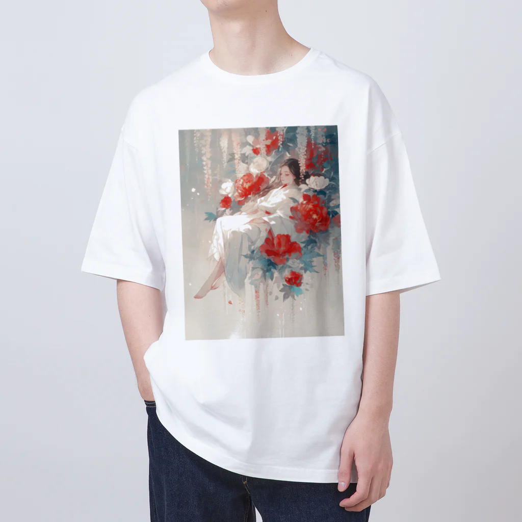 AQUAMETAVERSEの花の空間の中の美女　なでしこ1478 オーバーサイズTシャツ