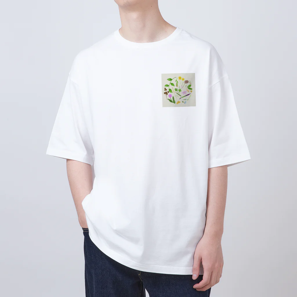 エルモのいろいろショップのボタニカル柄 Oversized T-Shirt