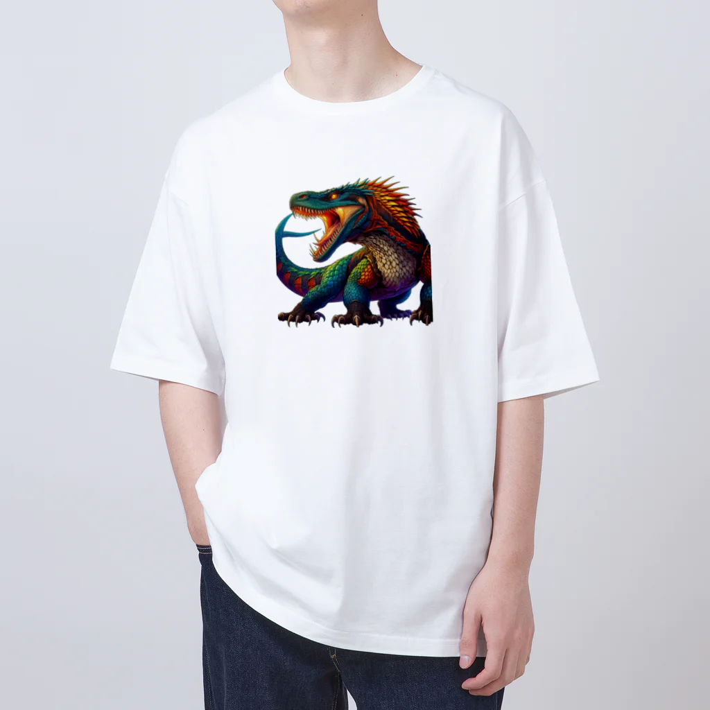 万事屋の鮮やかな色合いのコモドオオトカゲ Oversized T-Shirt