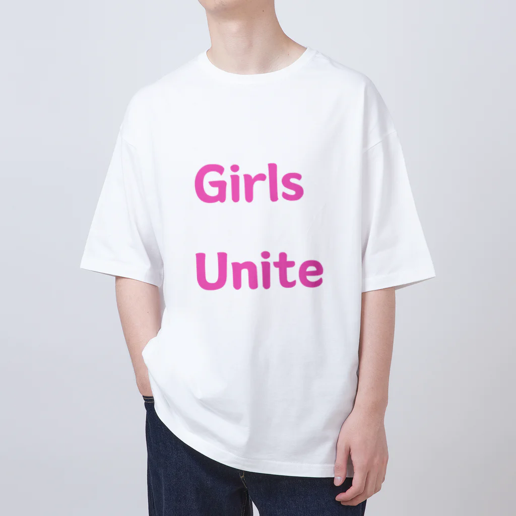 あい・まい・みぃのGirls Unite-女性たちが団結して力を合わせる言葉 オーバーサイズTシャツ