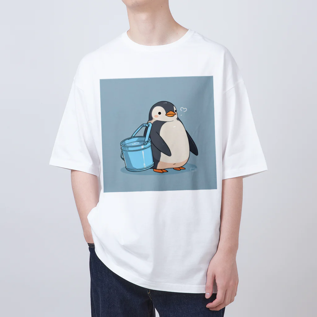 ganeshaのかわいいペンギンとおもちゃのバケツ Oversized T-Shirt