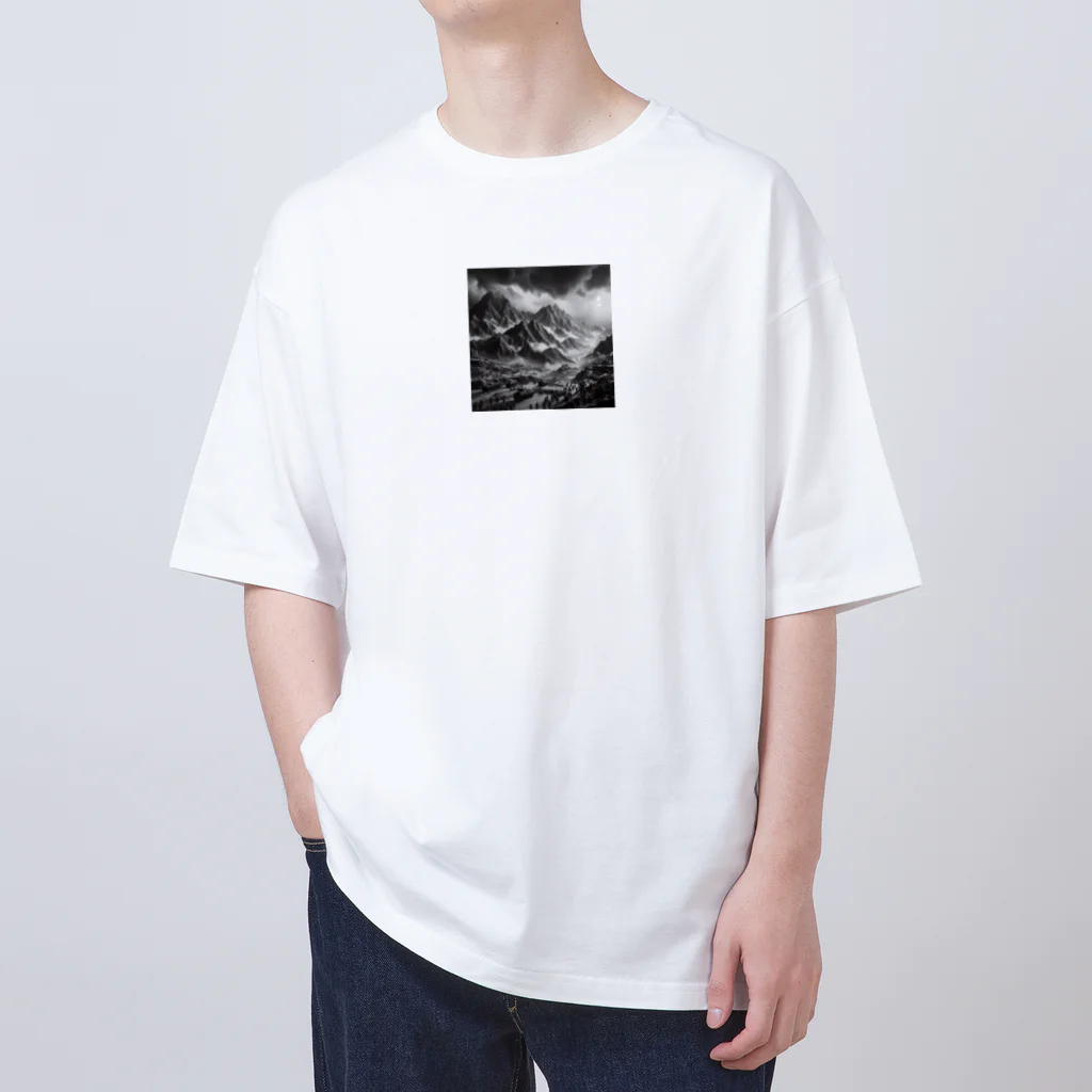 yohiti193の（モノクロ写真風）山間の戦場のジオラマ③ Oversized T-Shirt