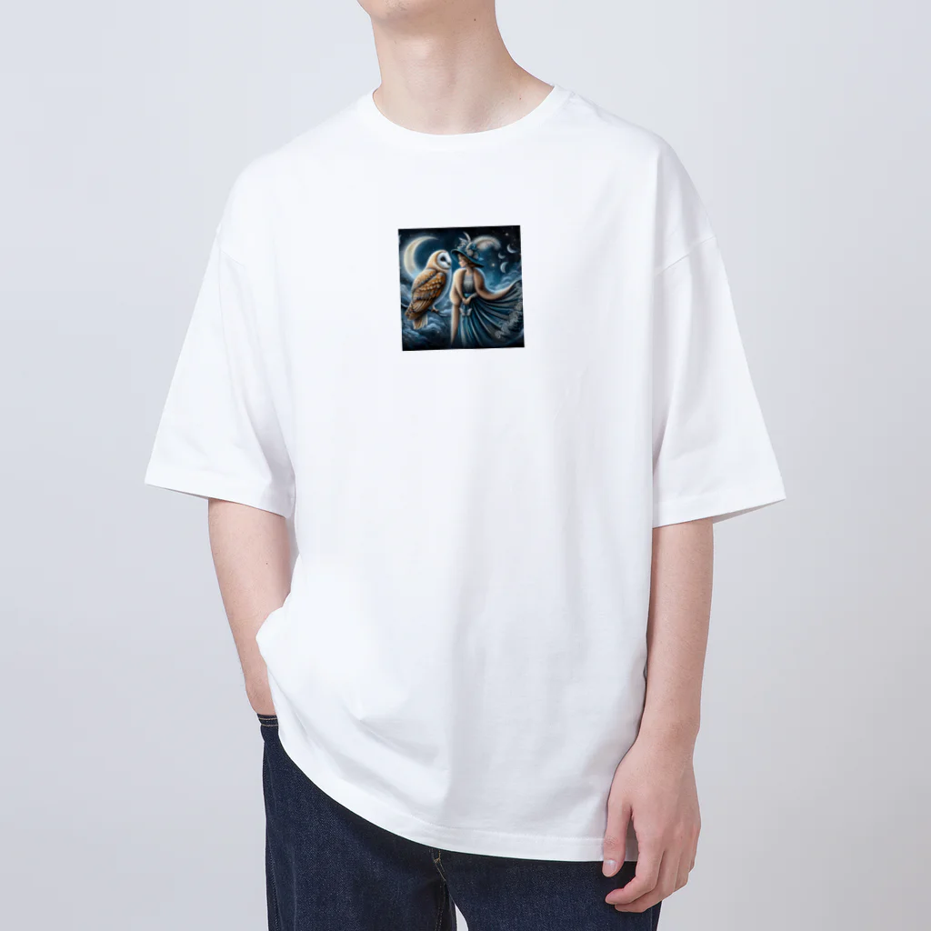 SWQAのフクロウと彼女 Oversized T-Shirt