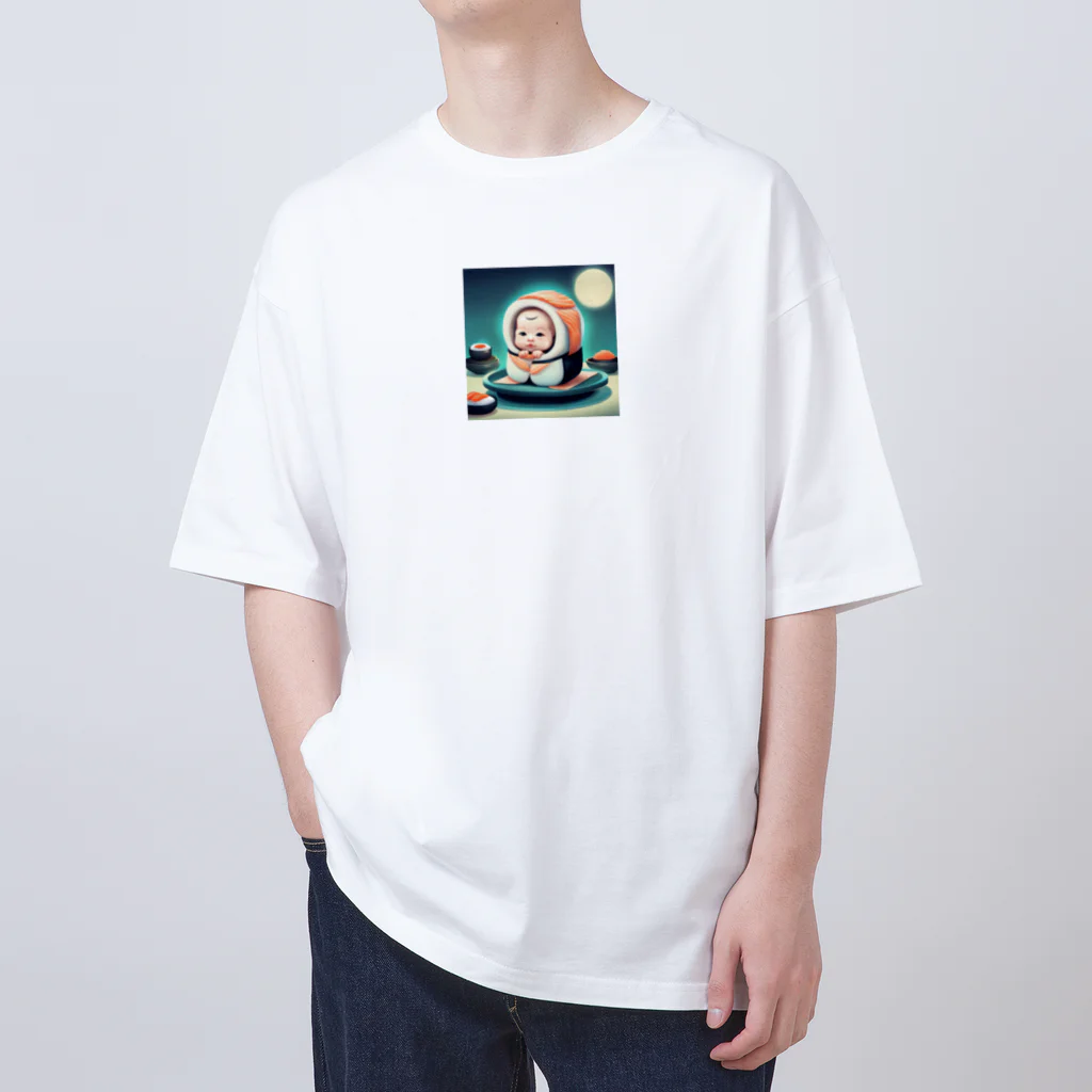 kumak0のお寿司の赤ちゃん オーバーサイズTシャツ