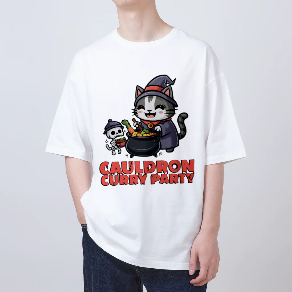 Stylo Tee Shopのネクロマンサーのネコさんのカレーパーティー Oversized T-Shirt