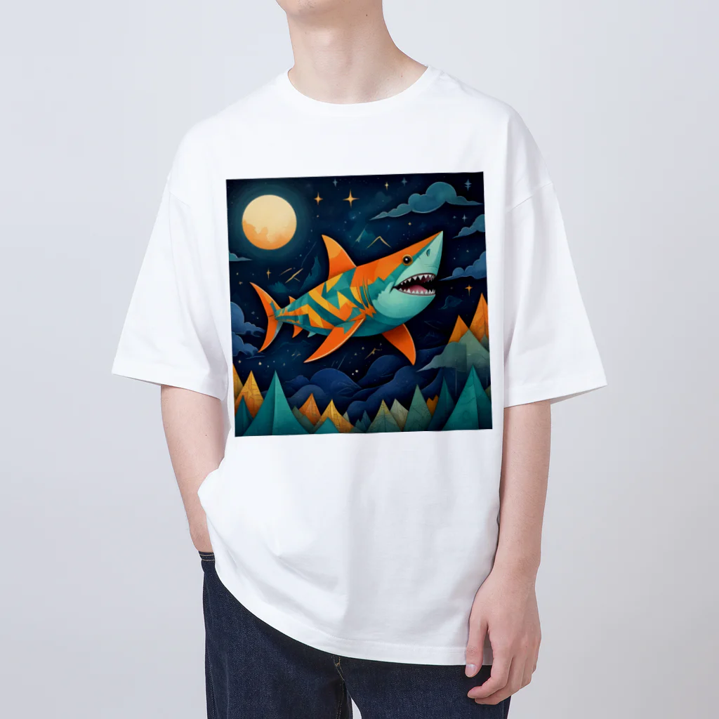 AI Fantasy Art ShopのFlying Shark Oversized T-Shirt