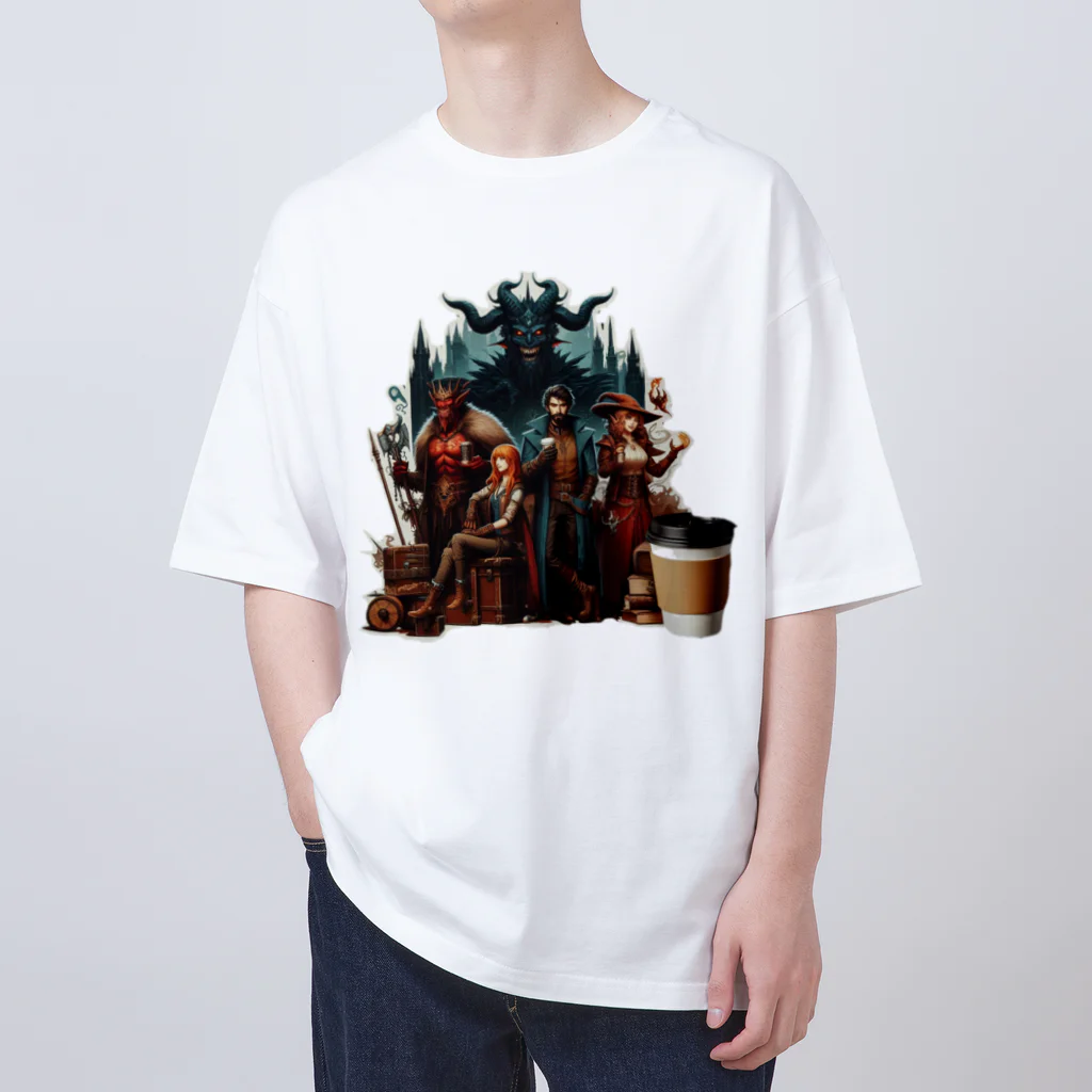 Mamechan2021の戦いの後のコーヒータイム Oversized T-Shirt