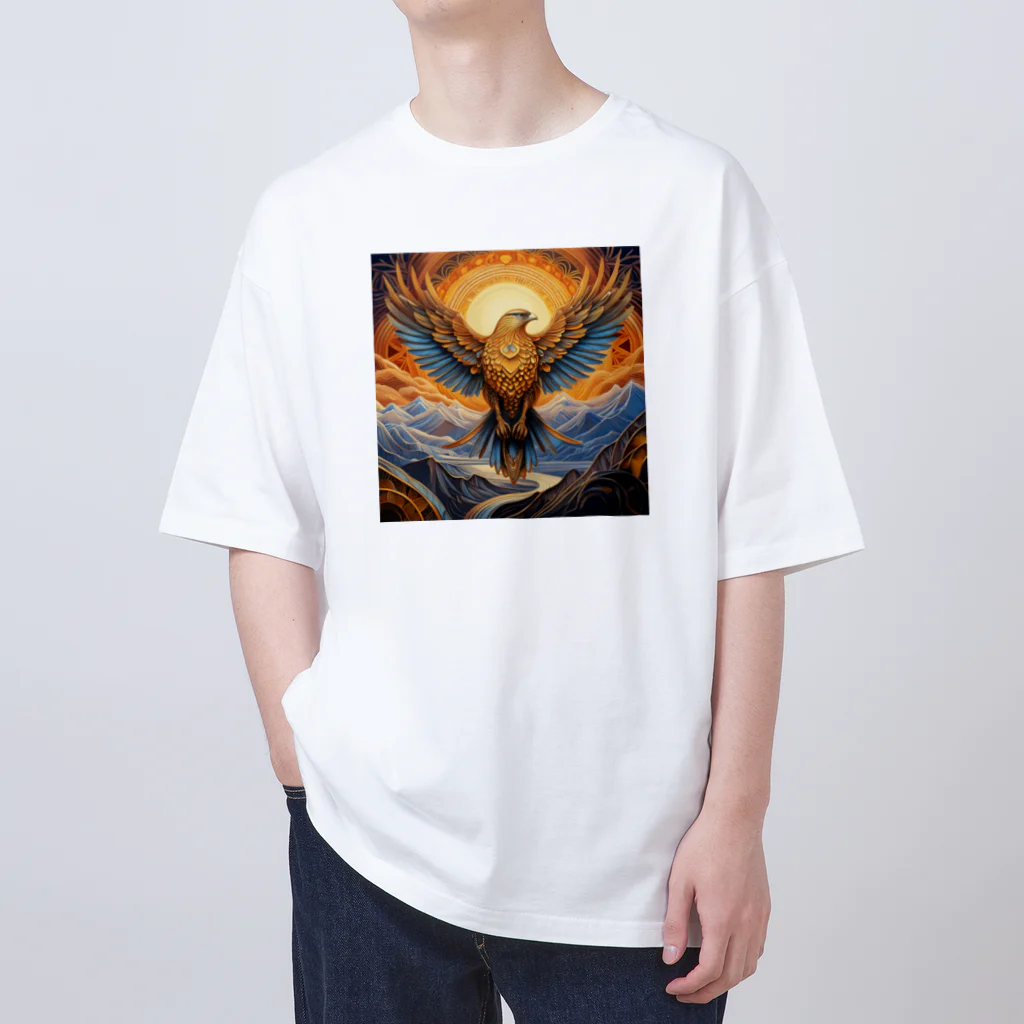 タカヤマ・サイトの神々しい鷹・シンボルマーク2 Oversized T-Shirt