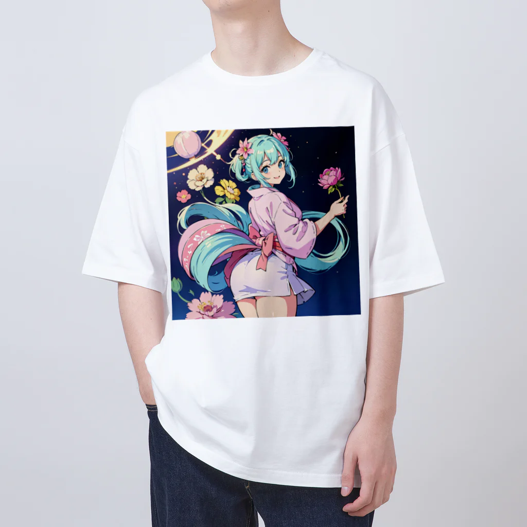 yozoraniyumeoの魔法浴衣少女 オーバーサイズTシャツ