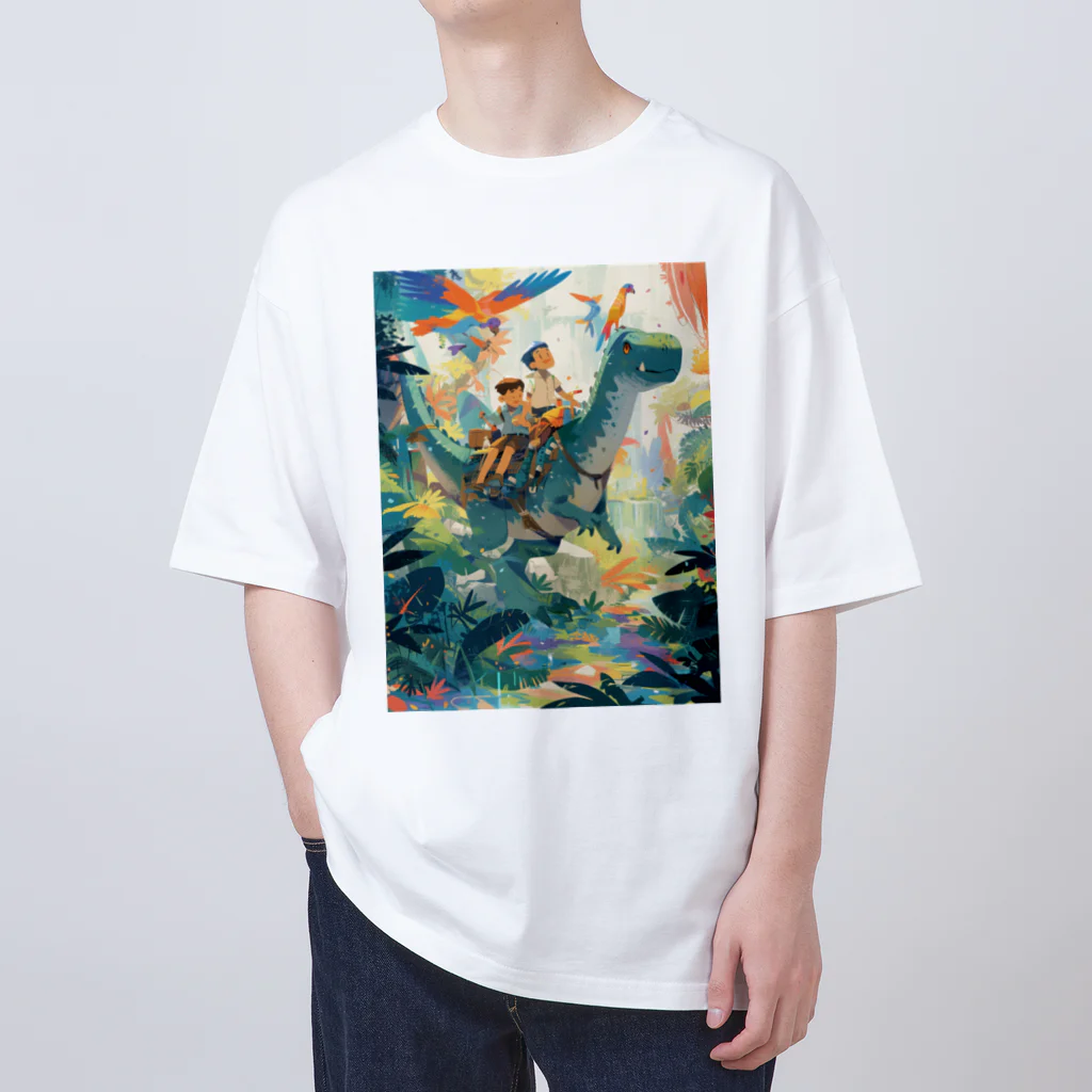 AQUAMETAVERSEの恐竜とジヤングル探検　なでしこ1478 オーバーサイズTシャツ