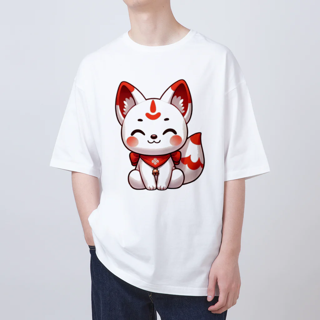 大江戸花火祭りのInari Fox Charm Magic～稲荷の狐3 Oversized T-Shirt