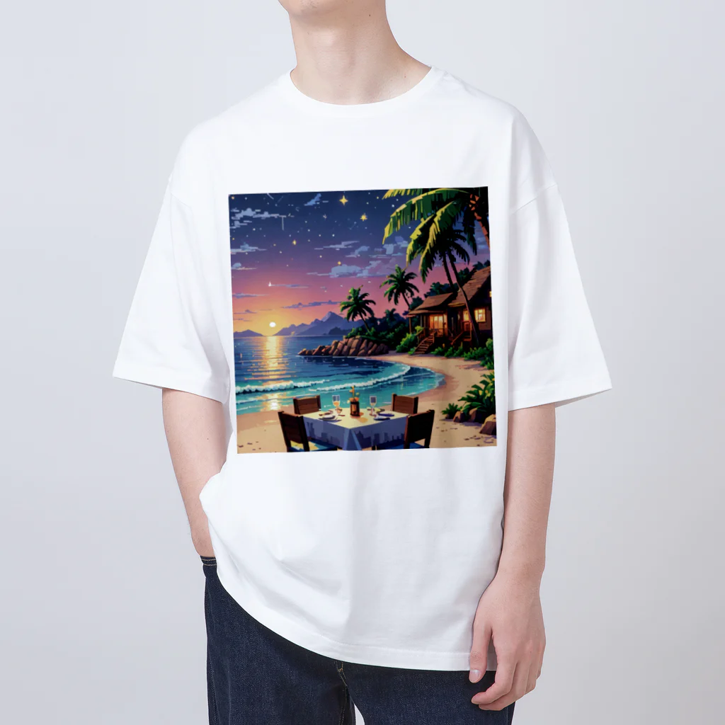 Paradise ExploreのMoonlit Palm Haven オーバーサイズTシャツ