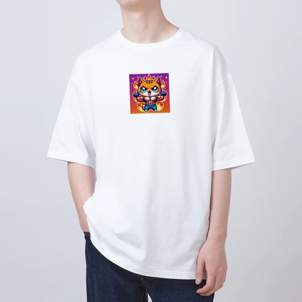 pikapikaの情熱ネコマッチョ Oversized T-Shirt