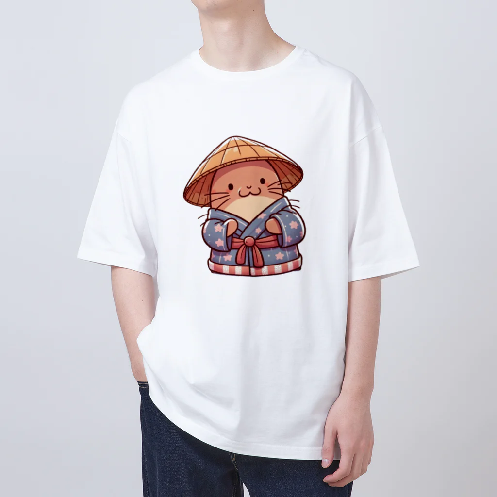 れいの和みのカワウソ：伝統衣装でこんにちは Oversized T-Shirt