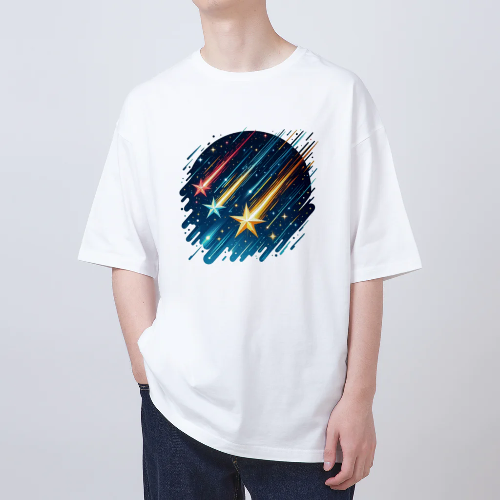 Mizのゆるハウスの3つの流れ星 Oversized T-Shirt