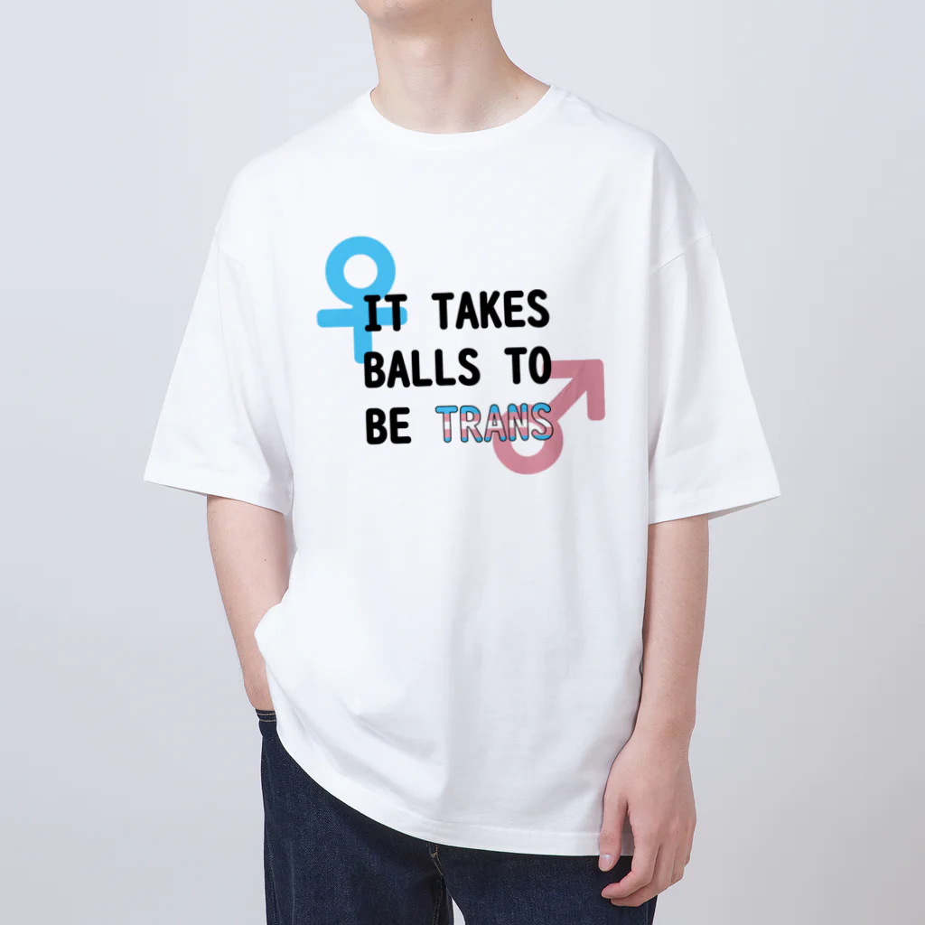 Café Roseraieの「It Takes Balls to be Trans」 オーバーサイズTシャツ