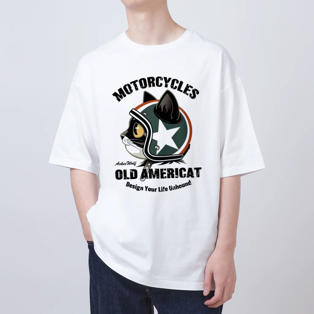 AckeeWolf Art ShopのOLD AMERICAT Oversized T-Shirt