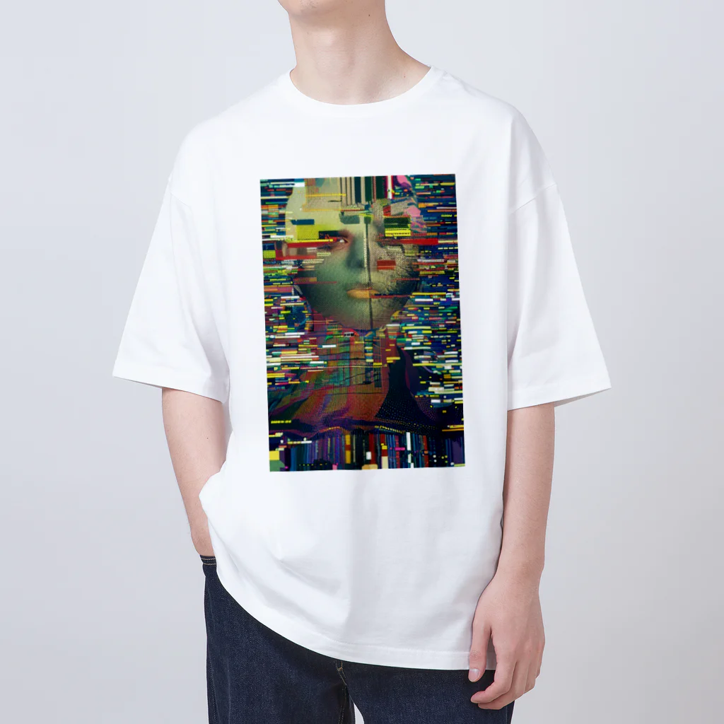 Blue planetのvol.4 glitch Oversized T-Shirt