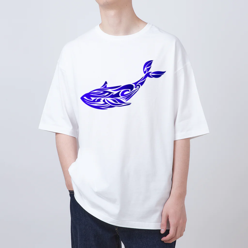 chicodeza by suzuriのトライバルクジラ オーバーサイズTシャツ