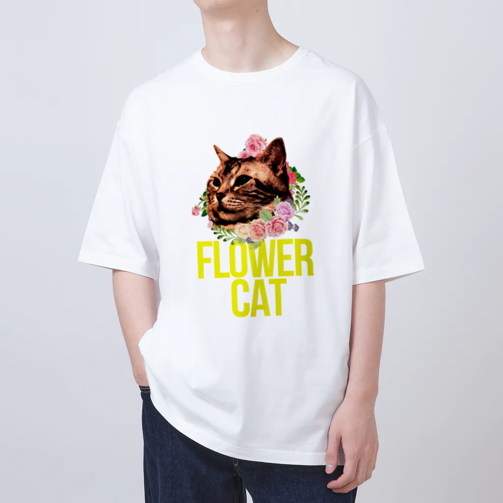 アメショのドラ猫ちゃん（18）のお店のフラワーキャットのドラ猫ちゃん Oversized T-Shirt