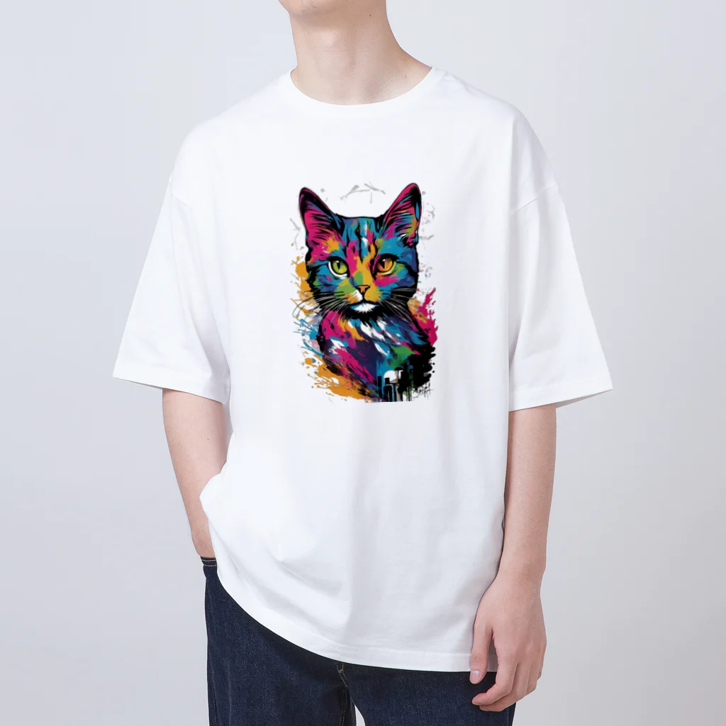 japanese-creatorの猫　デザインTシャツ　アート　グラフィック オーバーサイズTシャツ