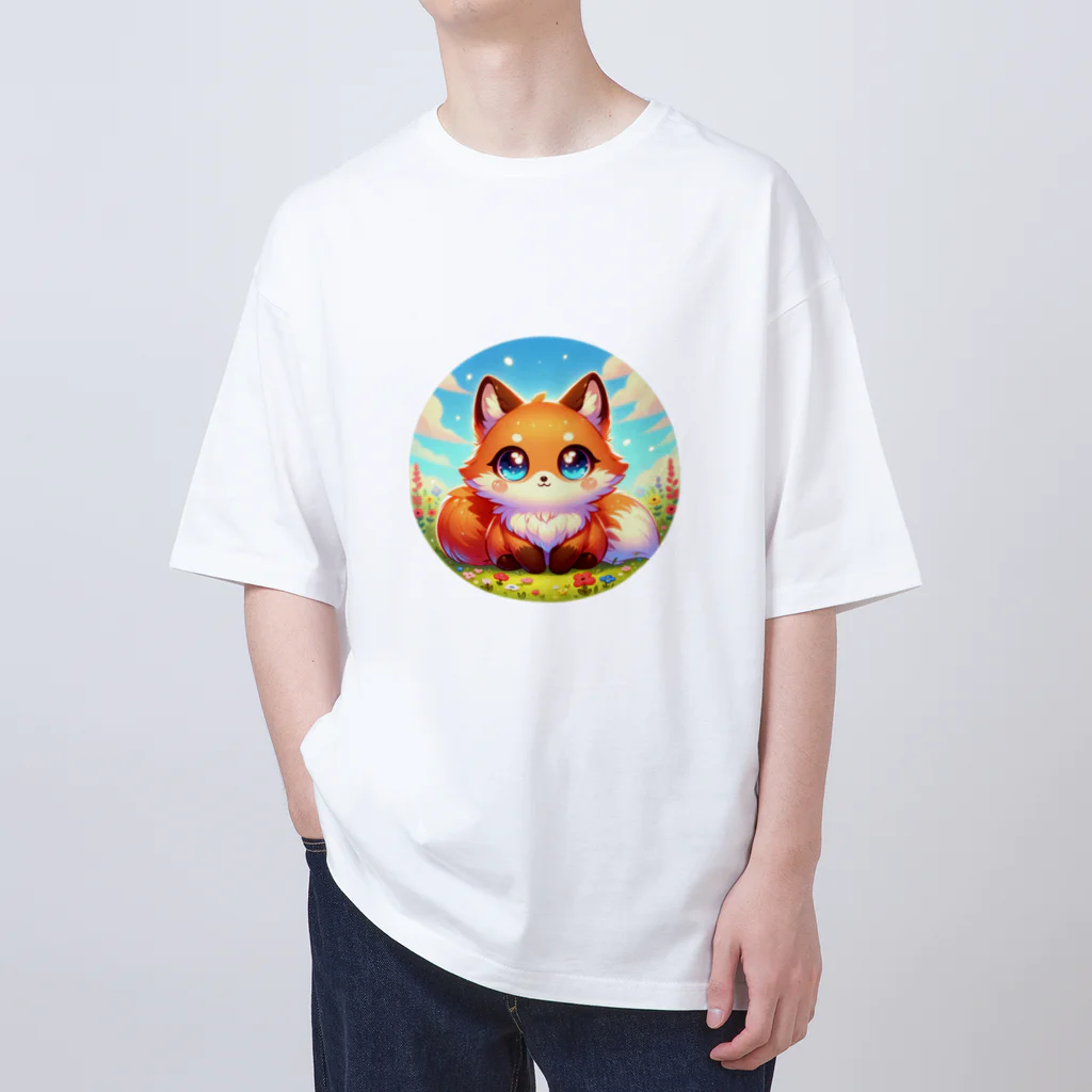 さとさんのかわいい丸っこいキツネ オーバーサイズTシャツ