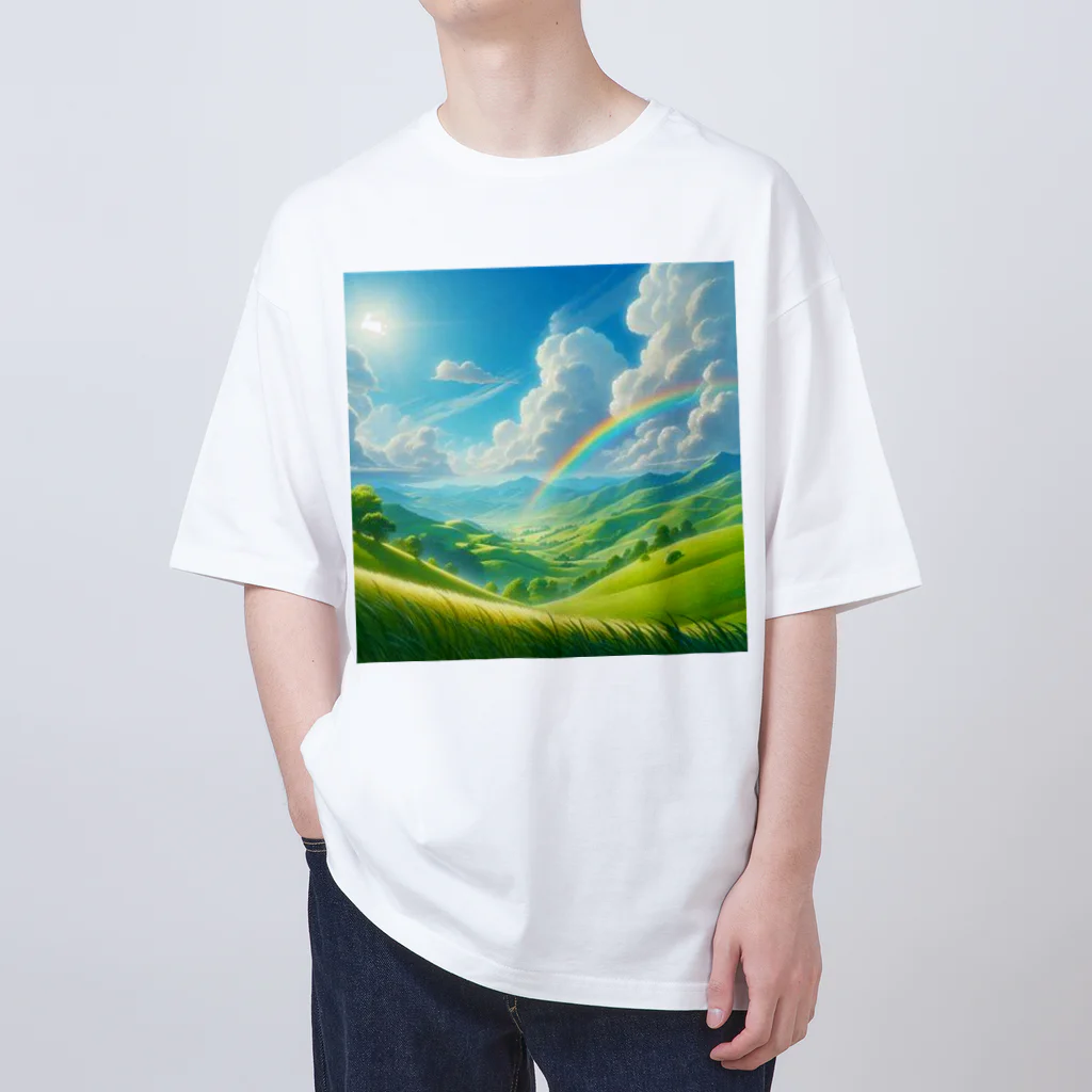 Rパンダ屋の「美しい緑の風景」グッズ オーバーサイズTシャツ