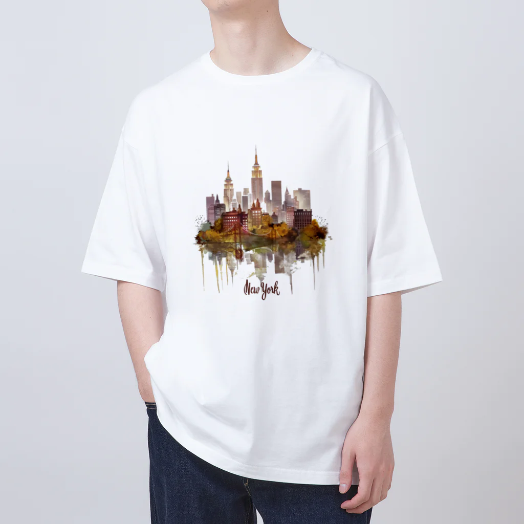 Chi3のニューヨークの幻想的な夜景 Oversized T-Shirt