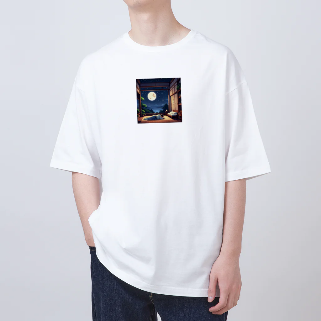 ドット絵グッズ販売の満月の夜 Oversized T-Shirt