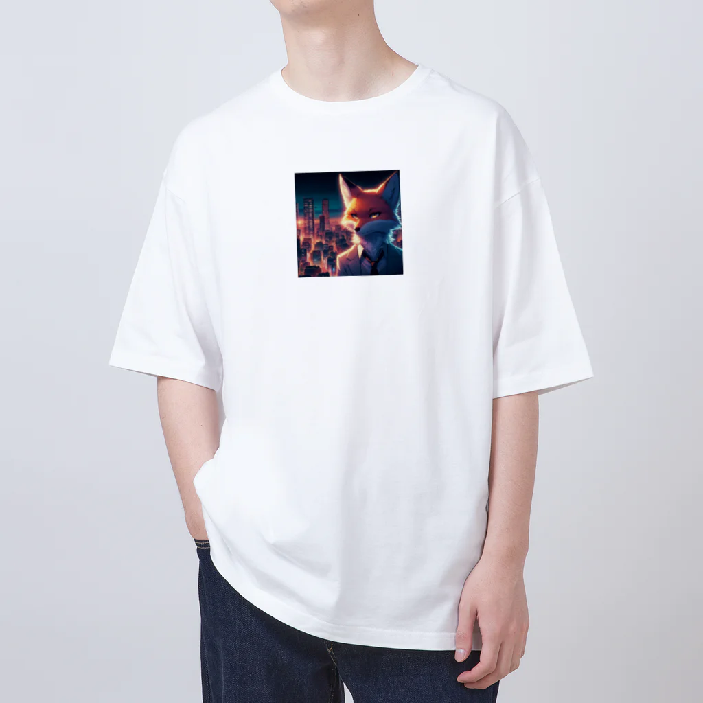 YFCの大都会に立つシリアスなキツネ② Oversized T-Shirt