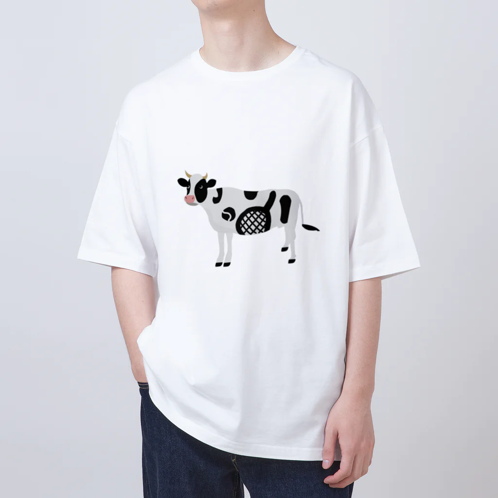 柴犬とテニスのテニス柄のうし オーバーサイズTシャツ