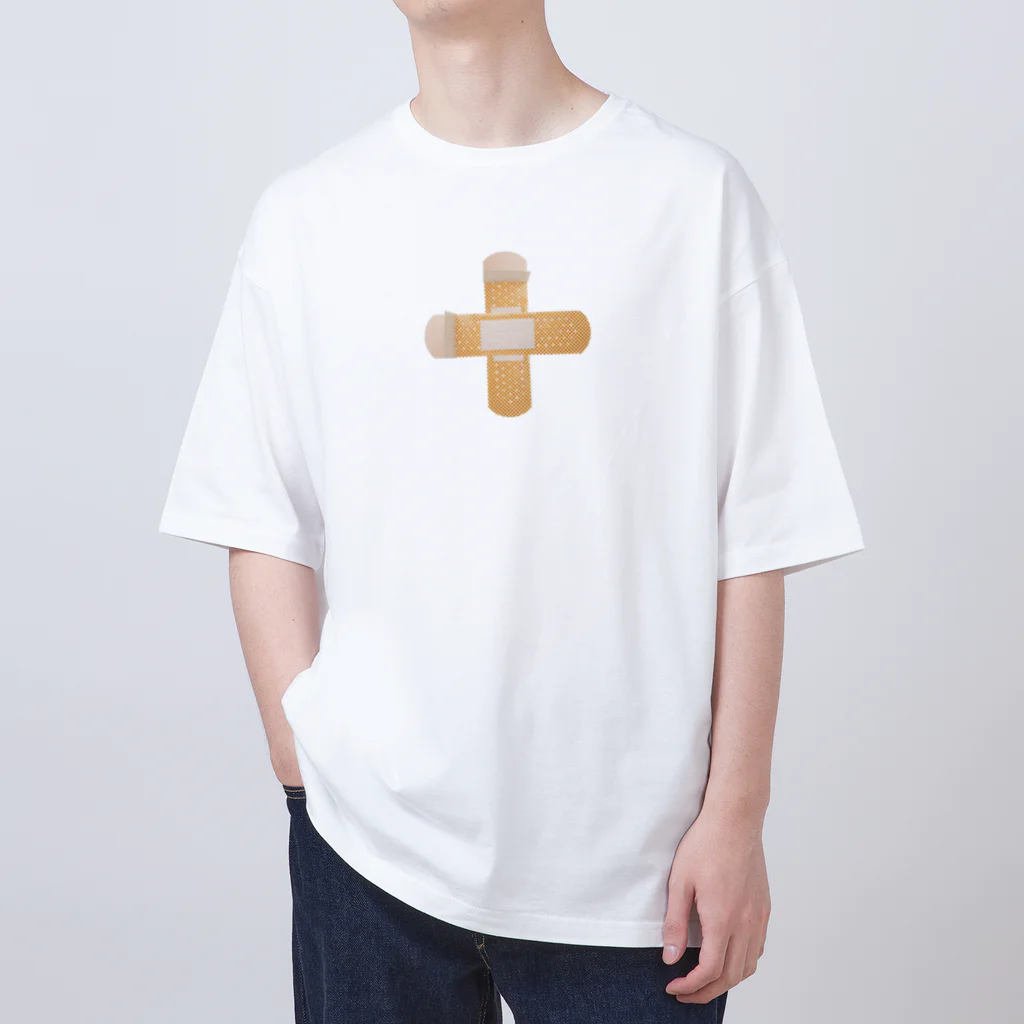 BAN創 & Co. ⚠️の絆創膏 実写 (クロス) Oversized T-Shirt