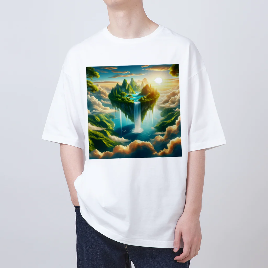 DQ9 TENSIの空高く浮かぶ伝説の島 オーバーサイズTシャツ