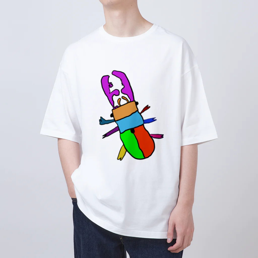 お絵かきリメイク『ＨＡＲＵ』のニジイロクワガタ オーバーサイズTシャツ