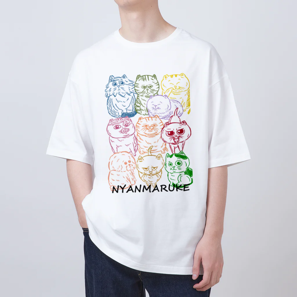 にゃんまるけのカラフルまるけ オーバーサイズTシャツ