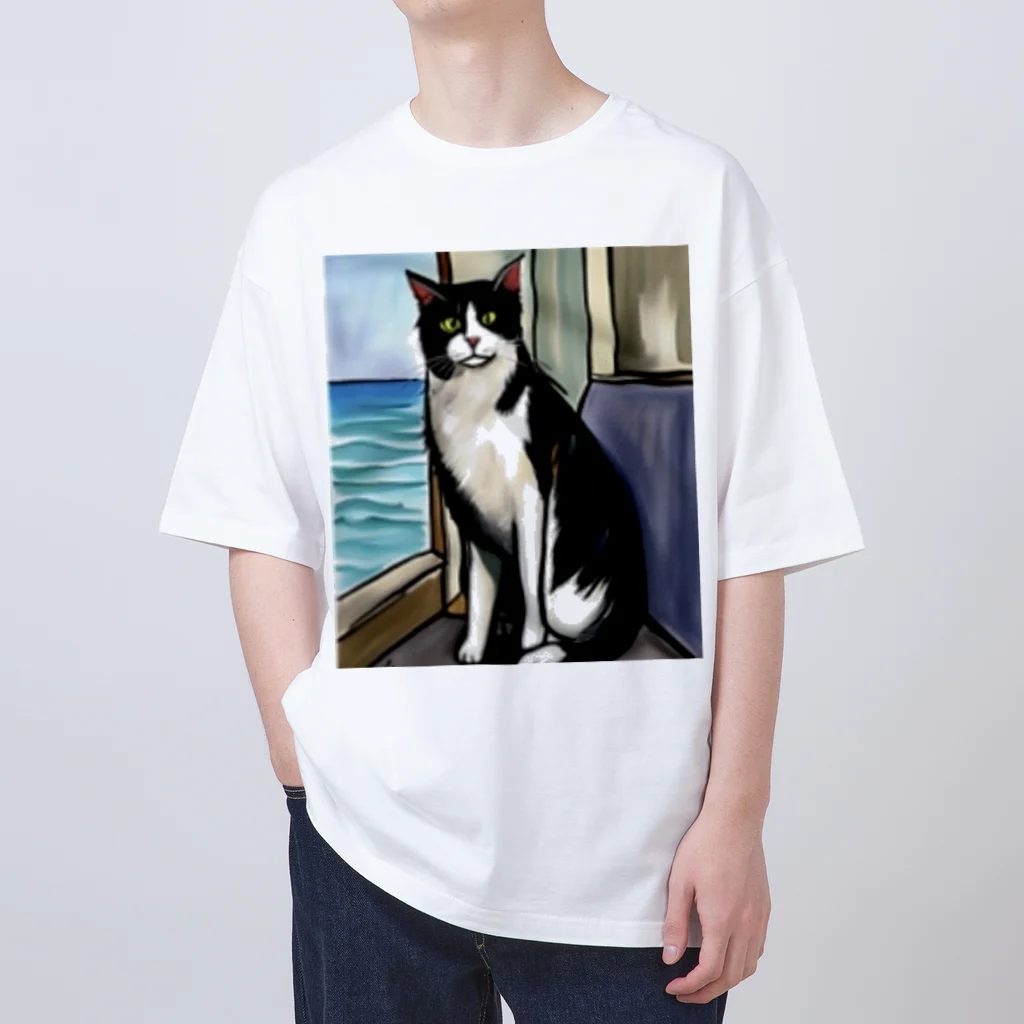 Ppit8の旅する猫 オーバーサイズTシャツ