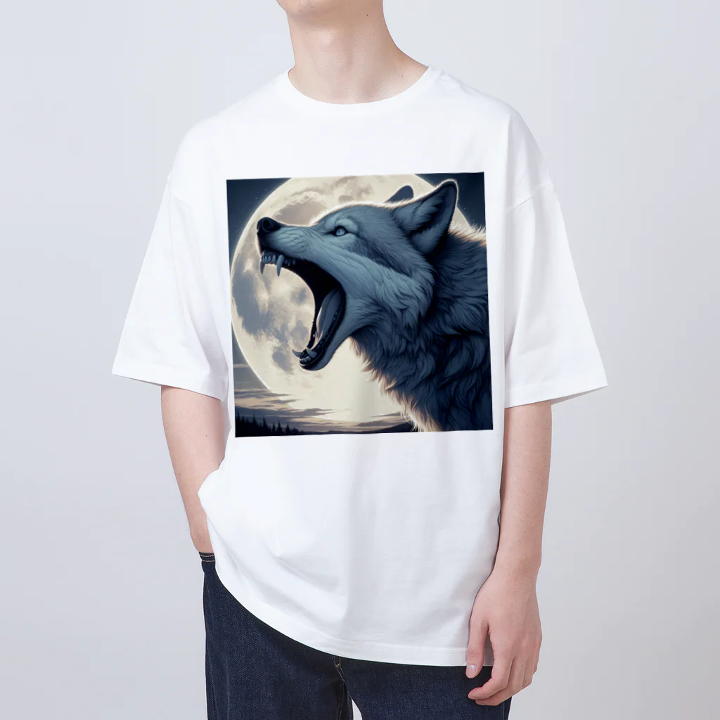 狼男の狼と満月 Oversized T-Shirt