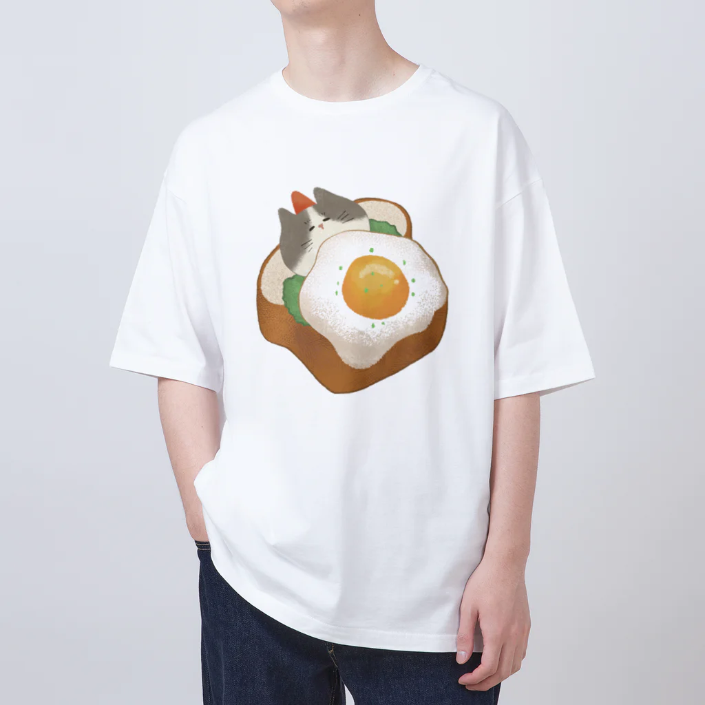 GOAT9 - ぼうし猫のイラストグッズ -のすやすや猫ちゃん Oversized T-Shirt