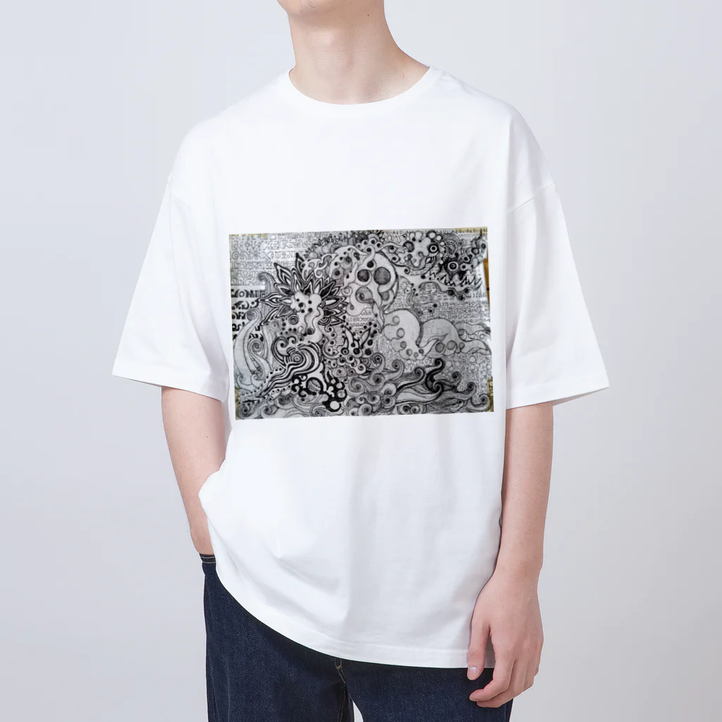 White-Holeのライトランゲージアート Oversized T-Shirt