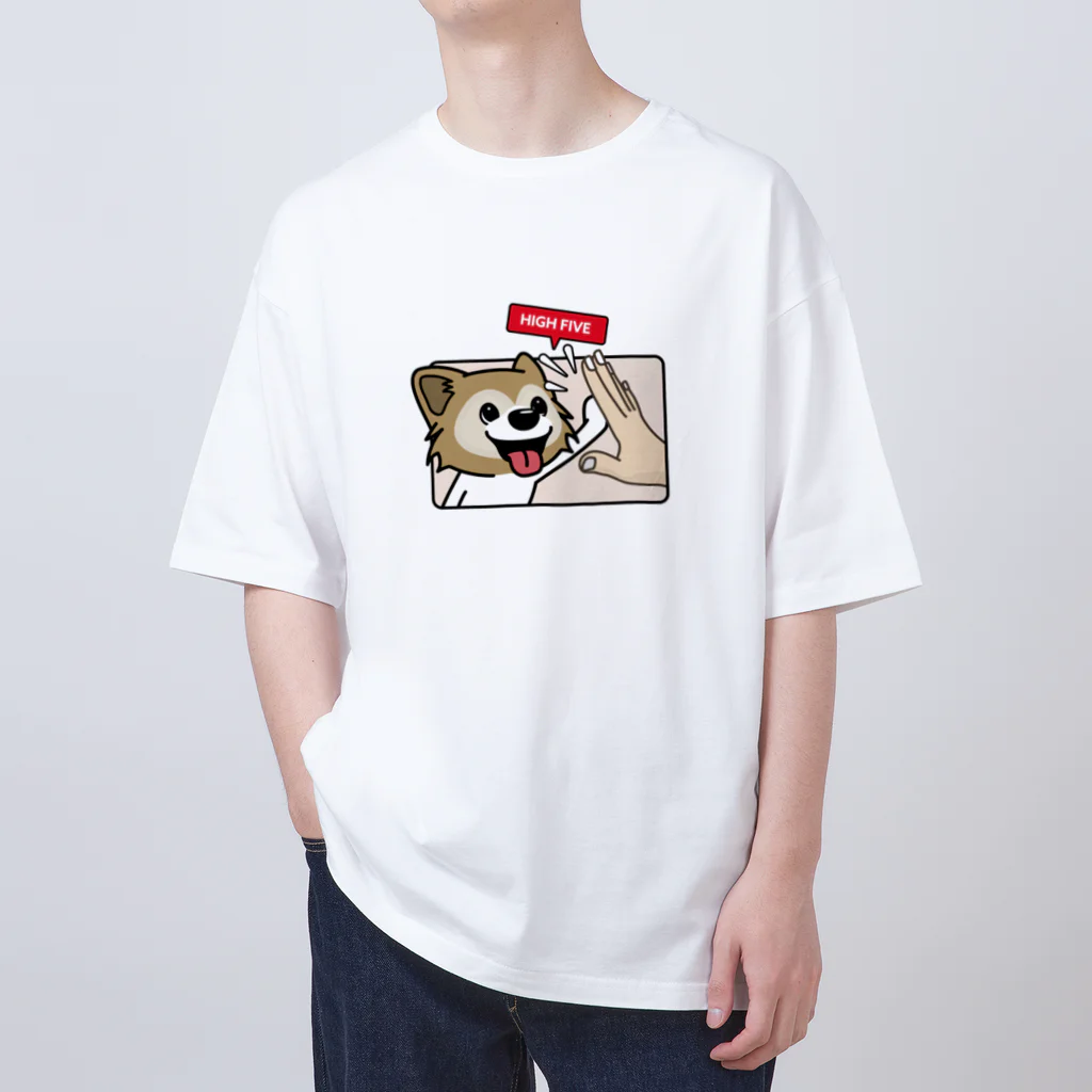 walkiesのハイタッチ！パピヨン Oversized T-Shirt