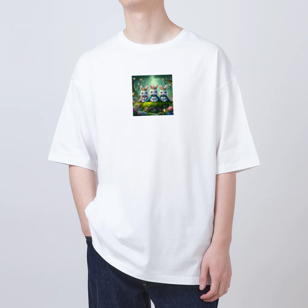 miechan-rn1974のメルヘンチックなかわいいウサギです。フリーサイズです。 オーバーサイズTシャツ