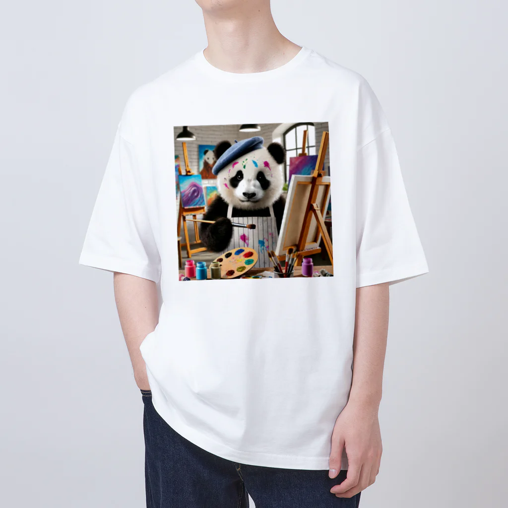 akinyan3128の絵描きのパンダ君 オーバーサイズTシャツ